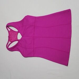 Athleta Tank Top Womens Small Pink Equator Activewear Shelf Bra RacerBac